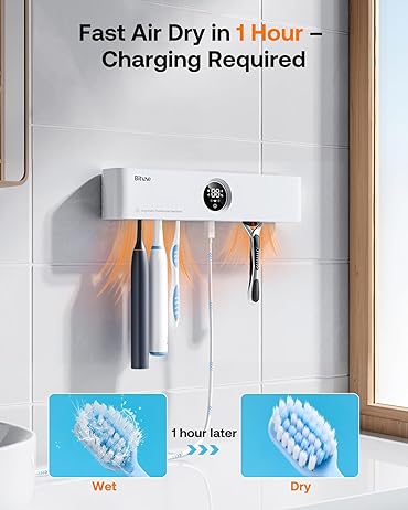 PureKeep Toothbrush Cleaner | UV Sanitizer & Smart Holder 5 slots