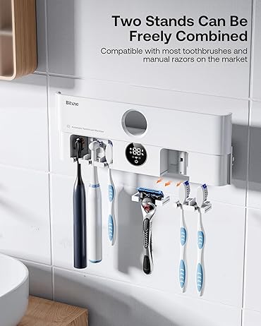 PureKeep Toothbrush Cleaner | UV Sanitizer & Smart Holder 5 slots